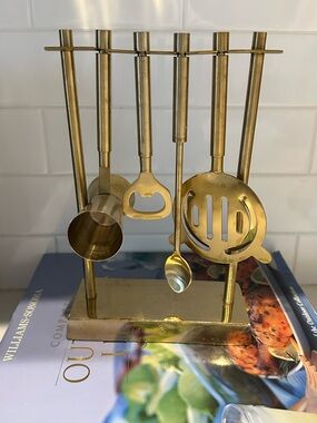 Whythe Bar Tool Set - Gold Tone Cocktail Utensils Ballard Designs